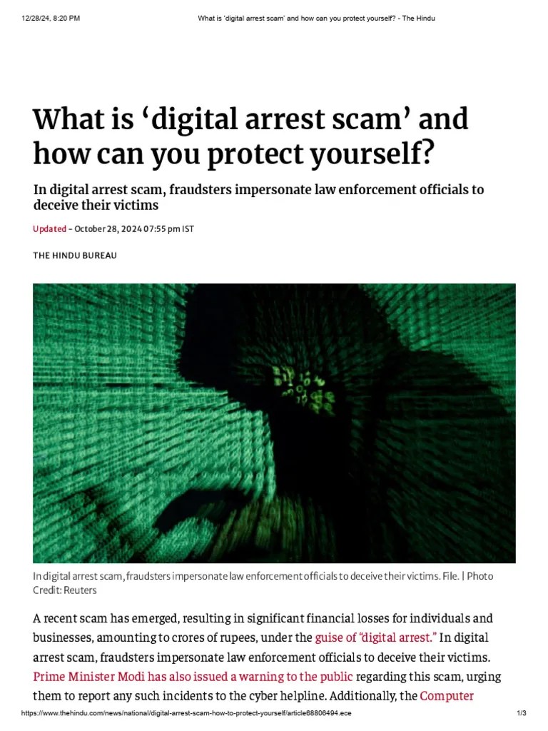 Digital Arrest Scam Protect Yourself Pdf Internet Fraud Fraud