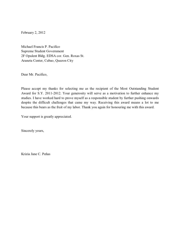 Sample Thank you Letter and Letter of Introduction