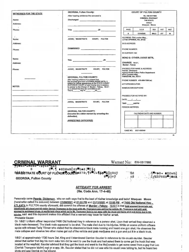 Moore Arrest Warrant Pdf