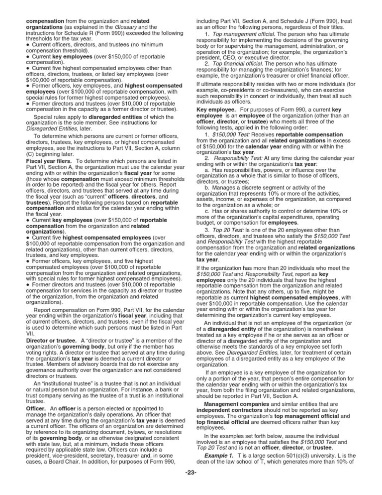 Key Employee Definition Trustee Irs Tax Forms