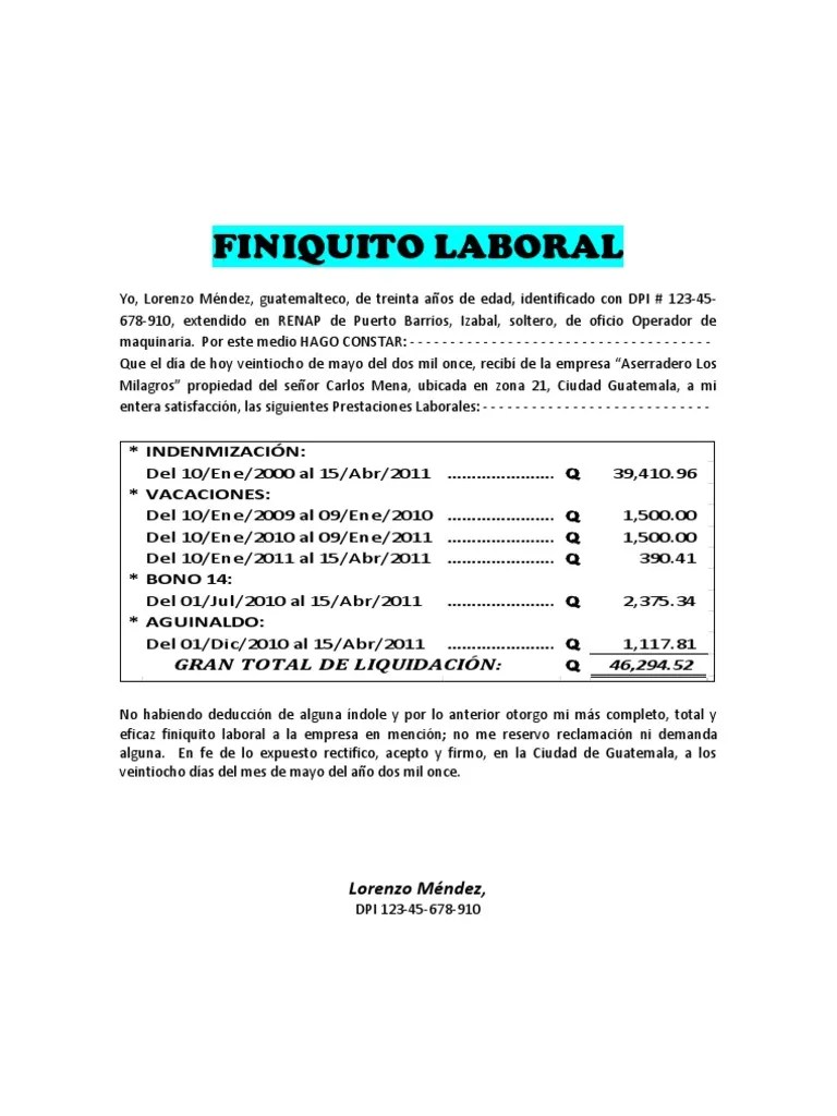 Carta De Liquidacion Laboral Por Despido Quotes About y