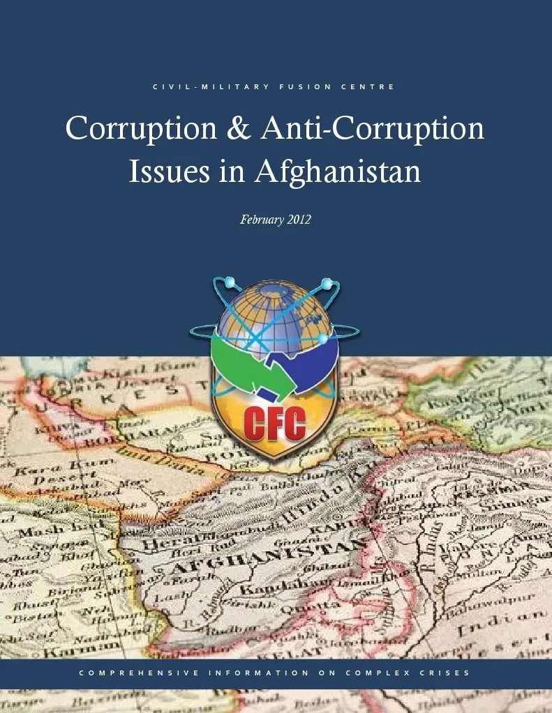 Corruption and AntiCorruption Issues in Afghanistan Corruption