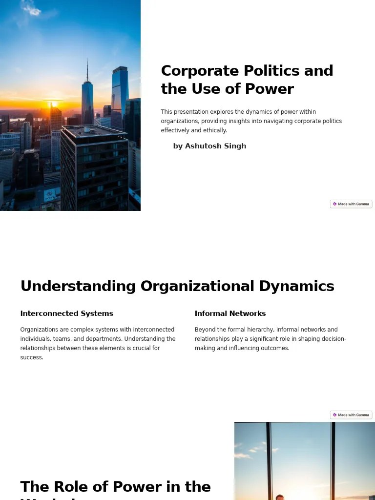 Navigating Corporate Politics Ethically PDF Power (Social And