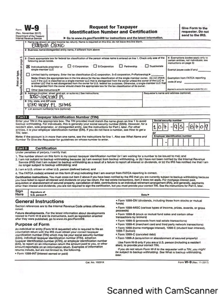 W9 Form IRS PDF
