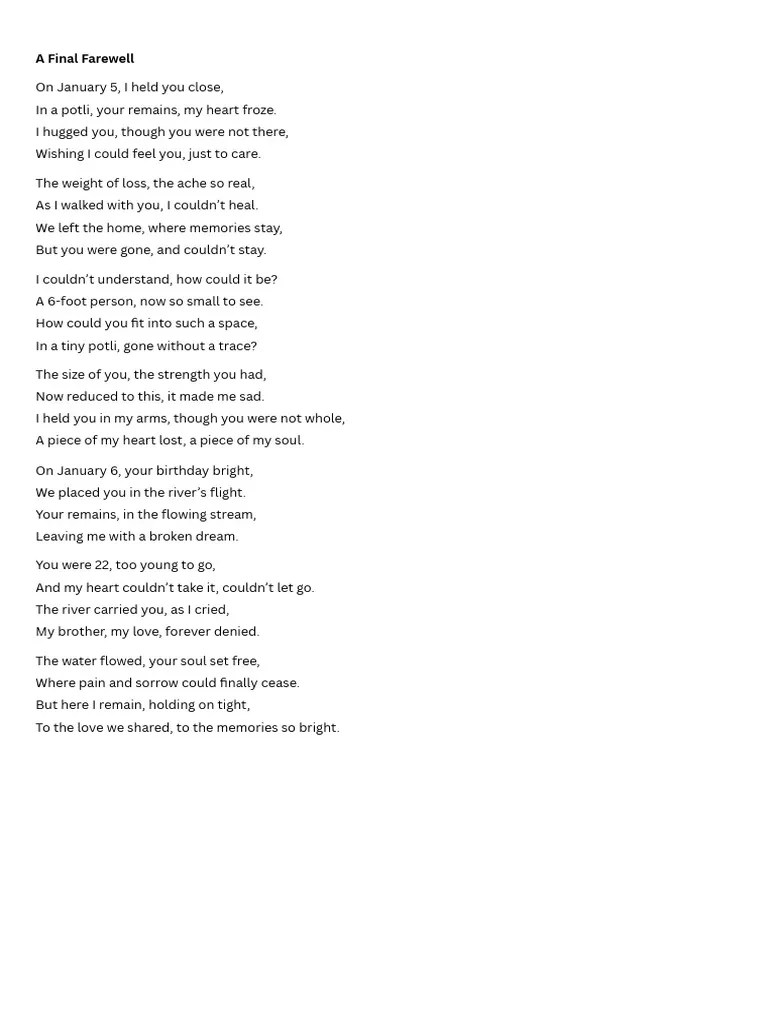 "A Brother's Farewell Poem" PDF