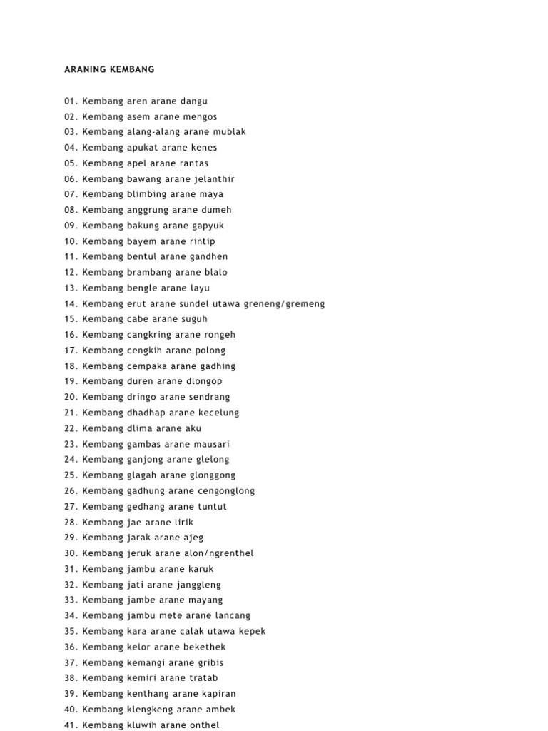 Araning Kembang | PDF