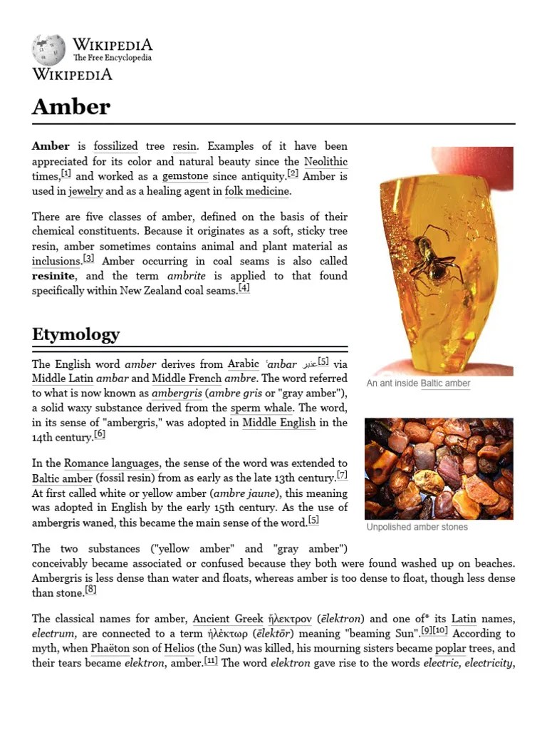 Amber Wikipedia Pdf Amber