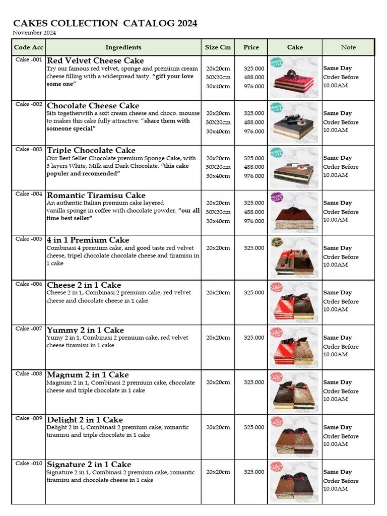 2024 Cake Collection Catalog Pdf Cakes Chocolate