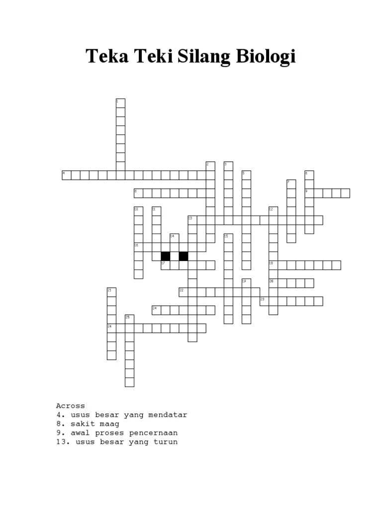 Teka Teki Silang Biologi | PDF