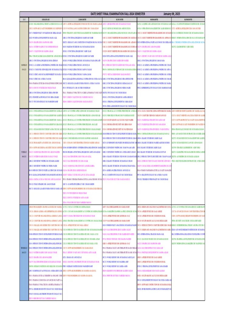 Fall 2024 Final Exam Schedule Pdf