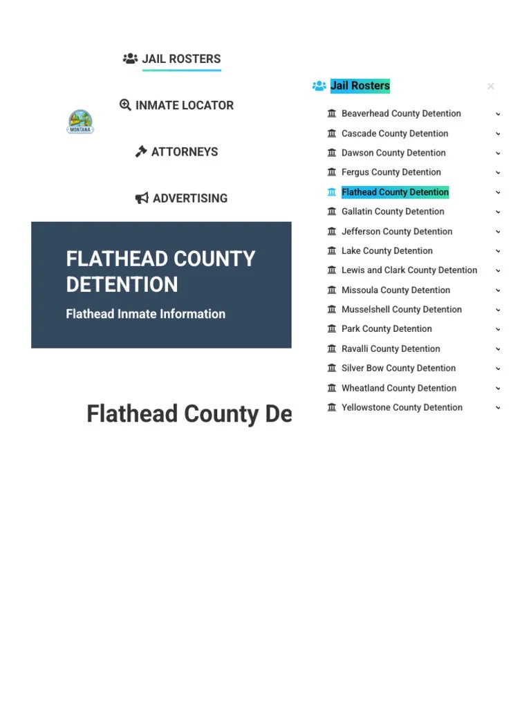 Flathead County Detention MONTANA JAIL ROSTER PDF Montana