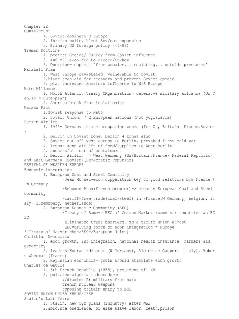 AP Euro Chapter 22 Mikhail Gorbachev Soviet Union