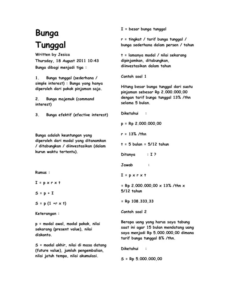 17+ Contoh Soal Bunga Majemuk Kumpulan Contoh Soal
