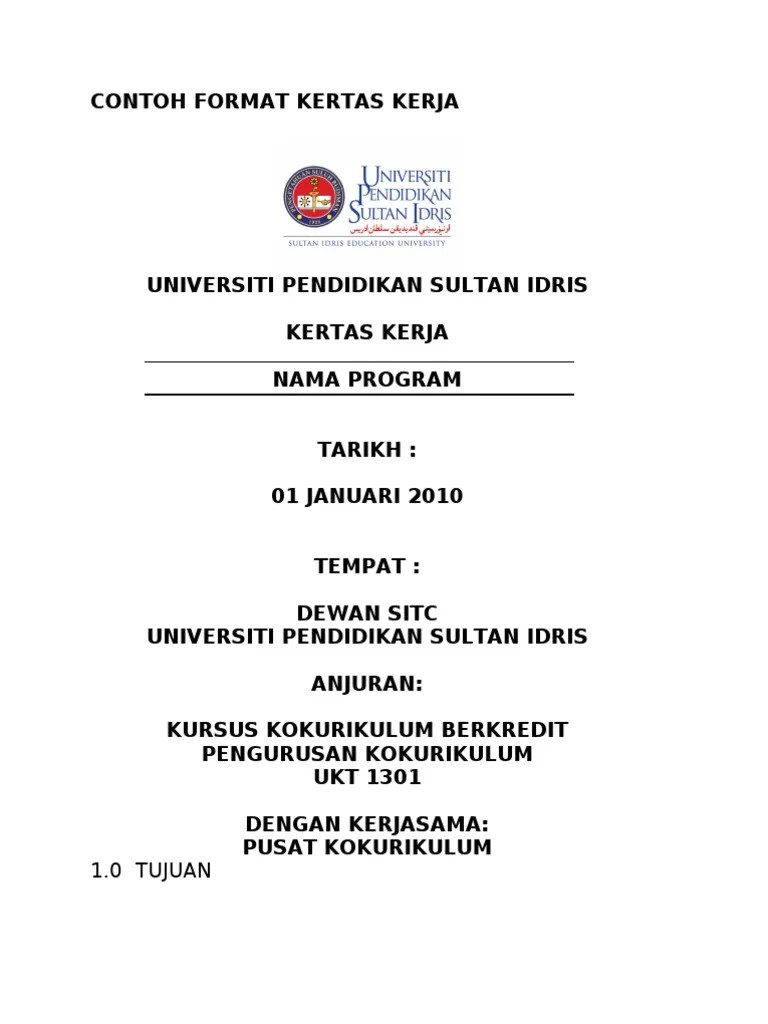 Contoh Kertas Kerja UPSI PDF