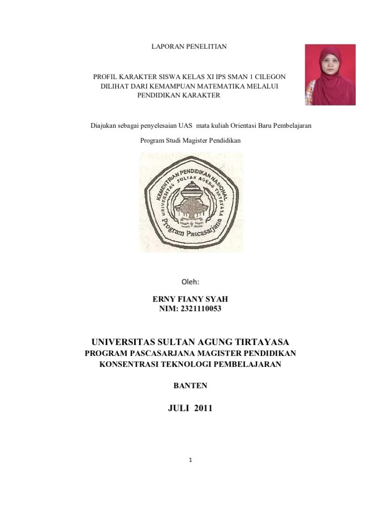 Laporan Penelitian Kualitatif Pendidikan Karakter | Pdf