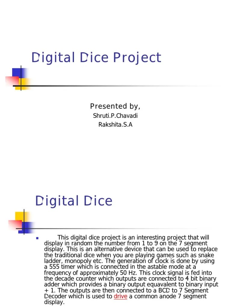 Digital Dice Project PDF