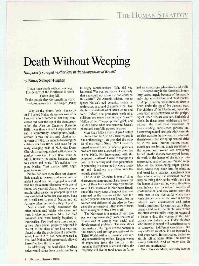 Death Without Weeping Pdf