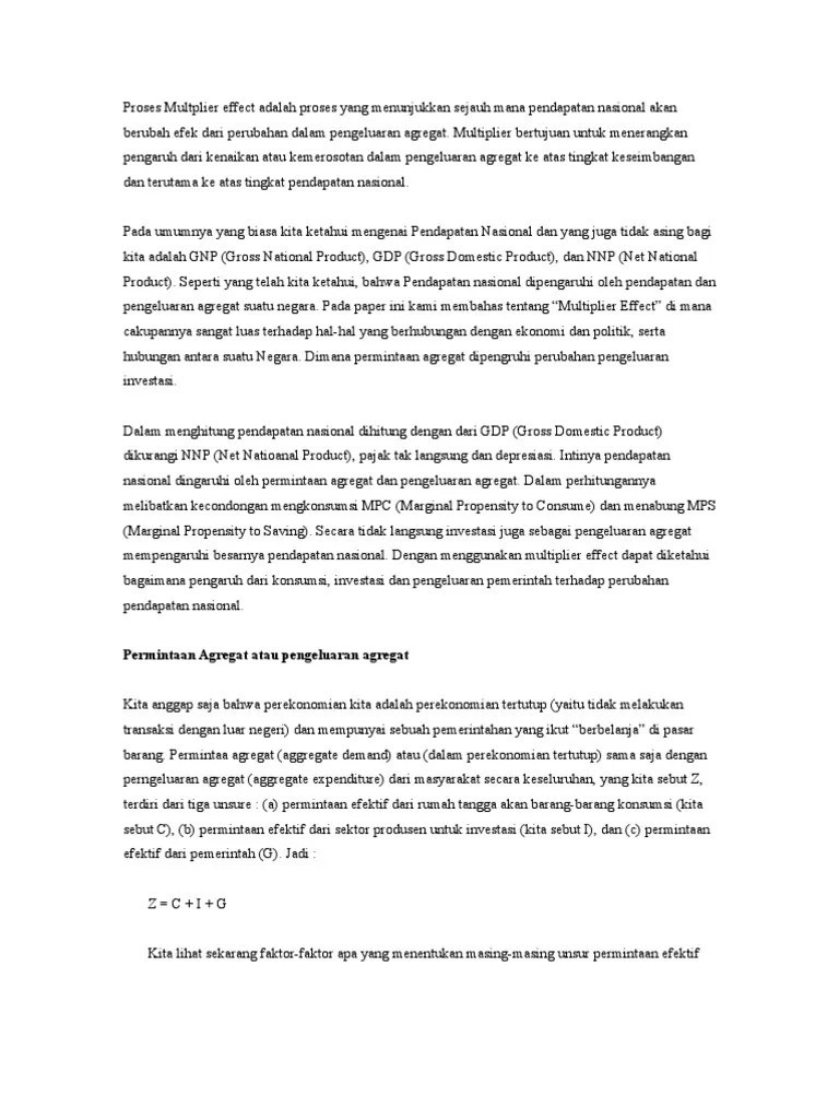 Pengertian Multplier Effect Adalah