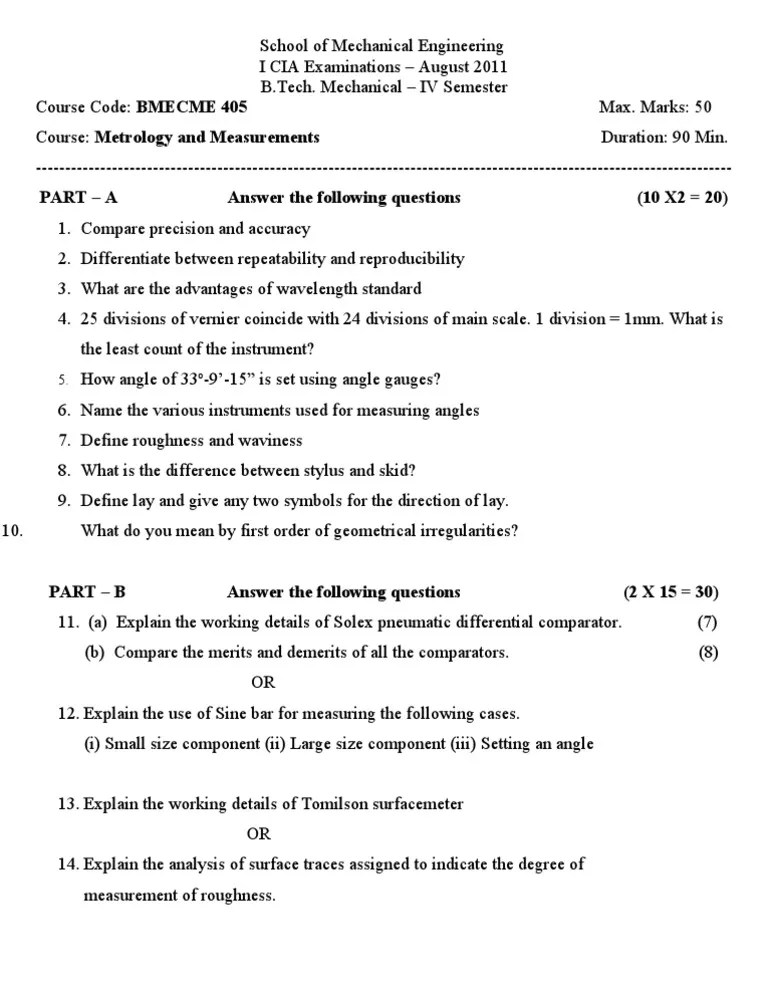 CIA Question Paper Template