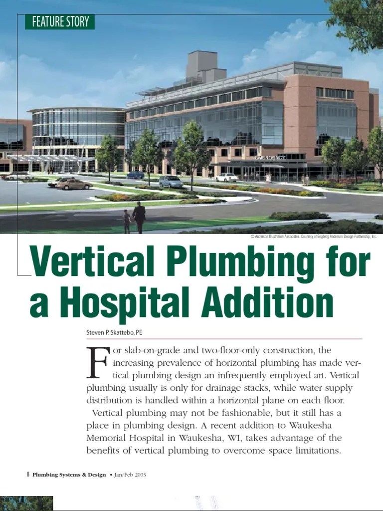 Hospital Vertical Plumbing Plumbing Duct (Flow)