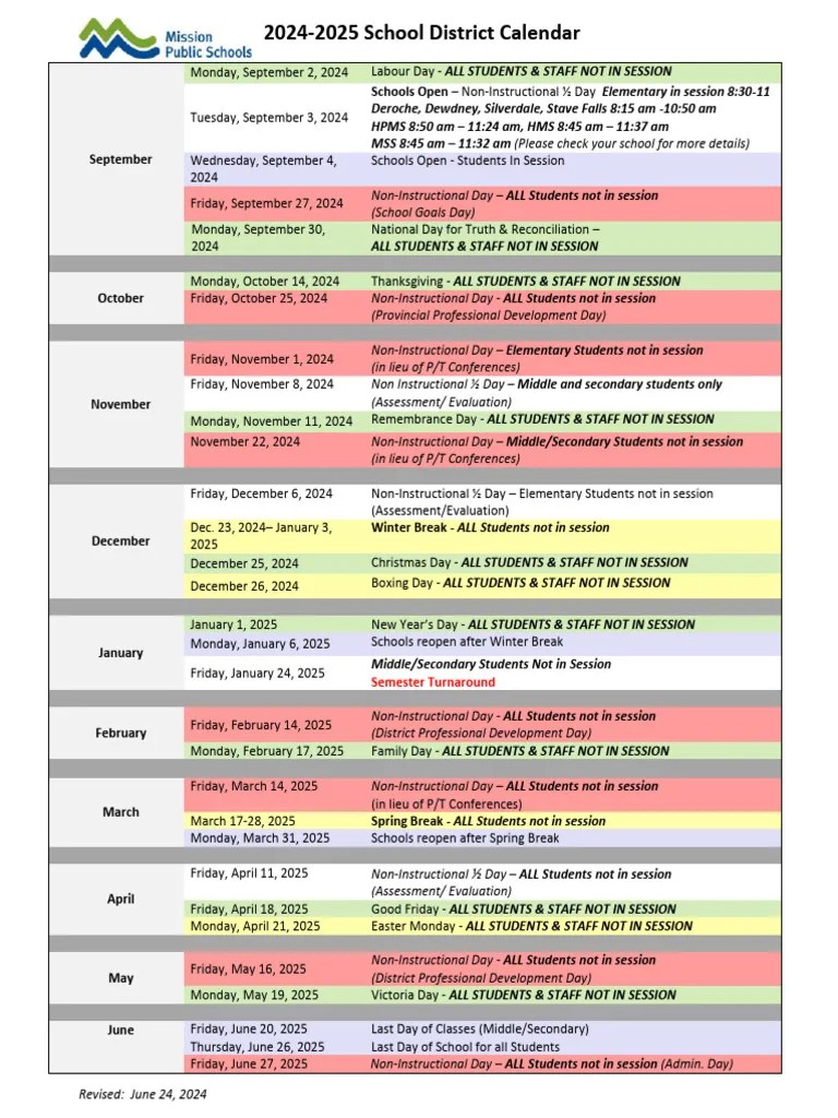 20242025 School District Calendar Final PDF Entertainment Events Holidays