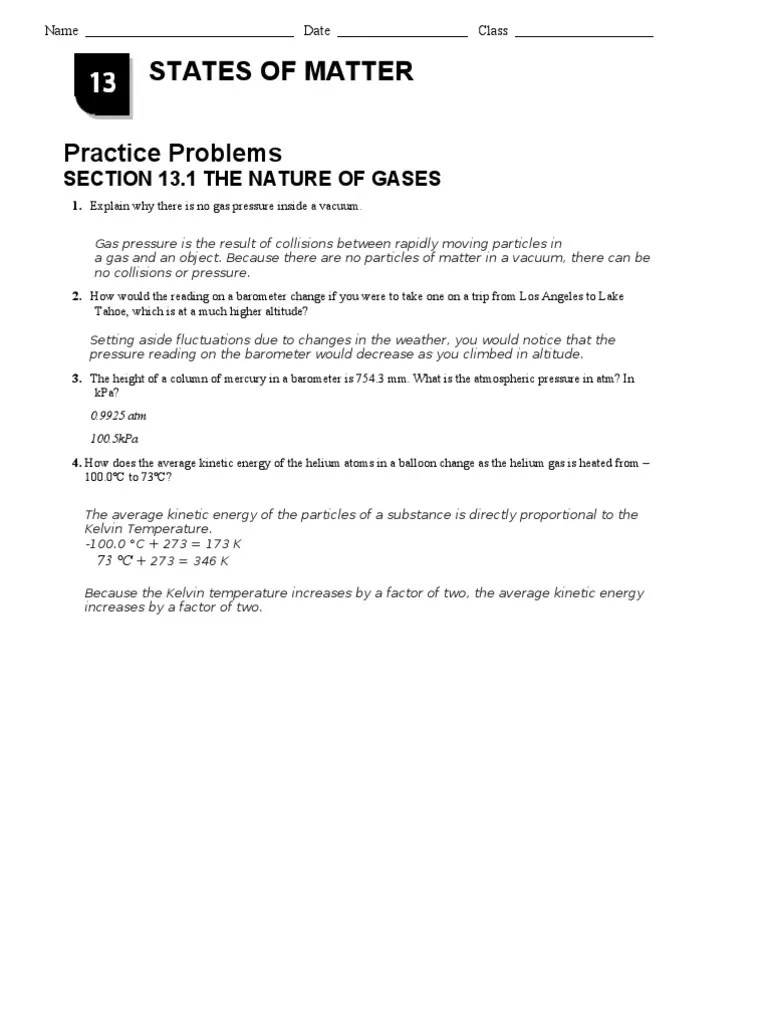 Chapter13.1 Nature of Gases