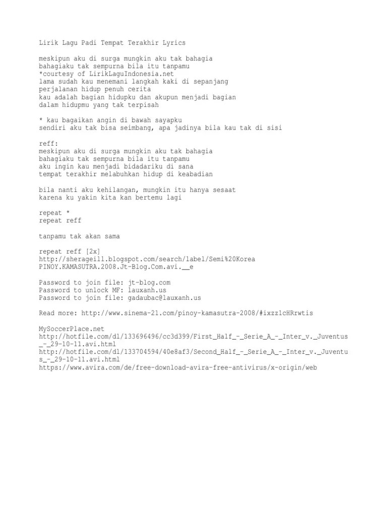 Download Lagu Mungkin Bila Nanti Perhitungan Soal