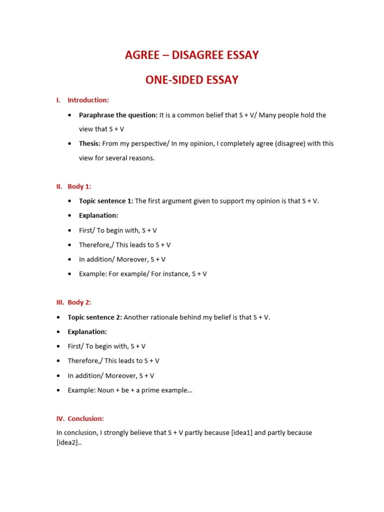 AgreeDisagree Essay Guide PDF