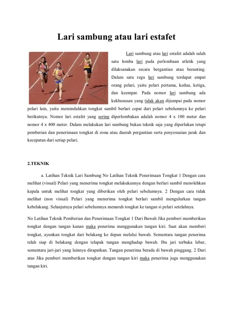 Lari Sambung Atau Lari Estafet | PDF