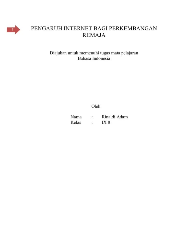 PENGARUH INTERNET BAGI PERKEMBANGAN REMAJA - Karya Ilmiah | PDF