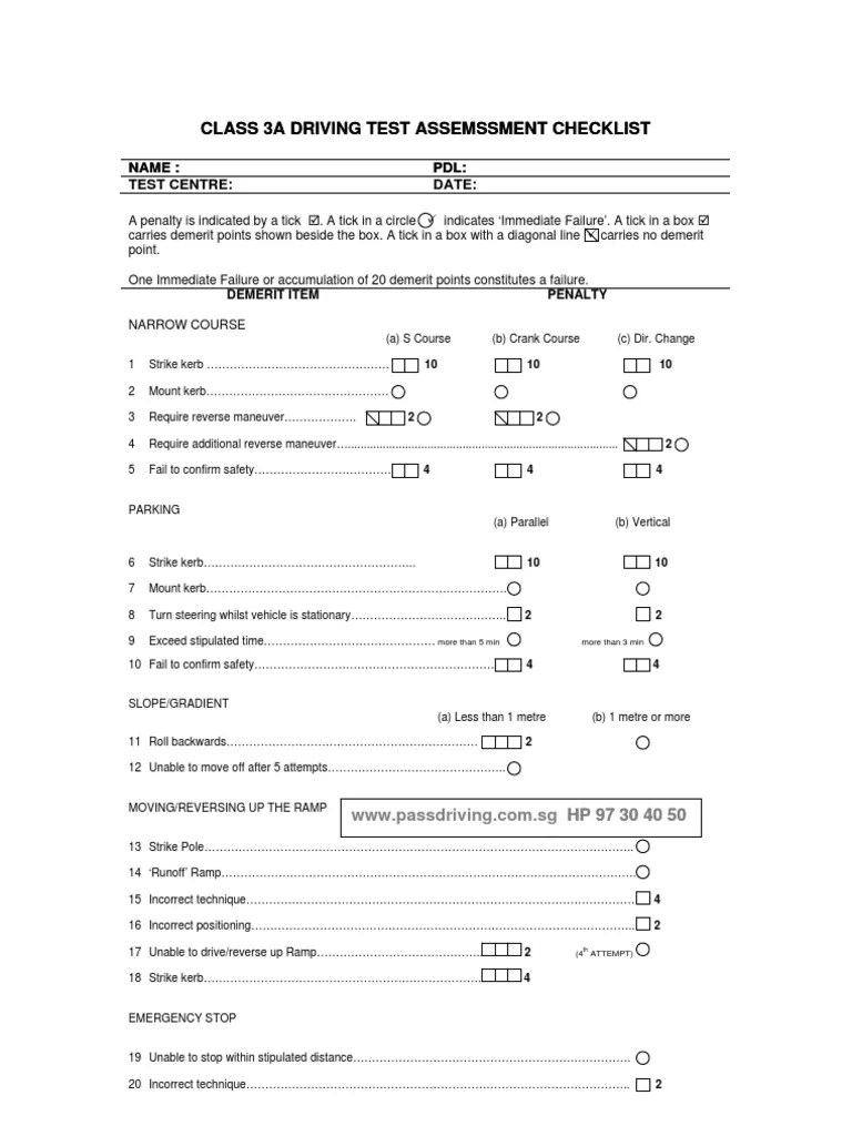 Driving Test Checklist Traffic Traffic Light