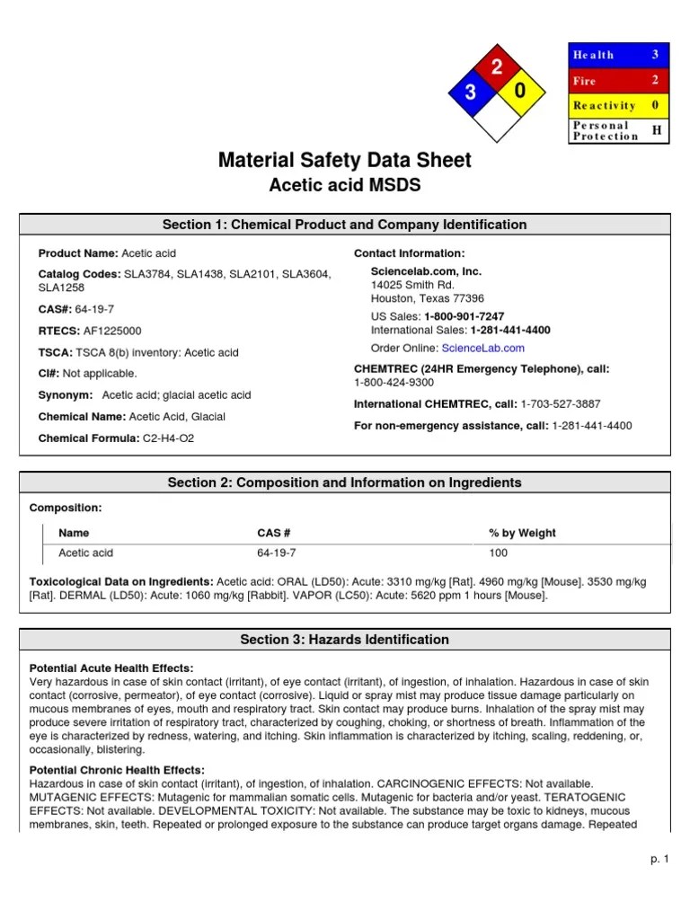 msds ASAM ASETAT Toxicity Flammability