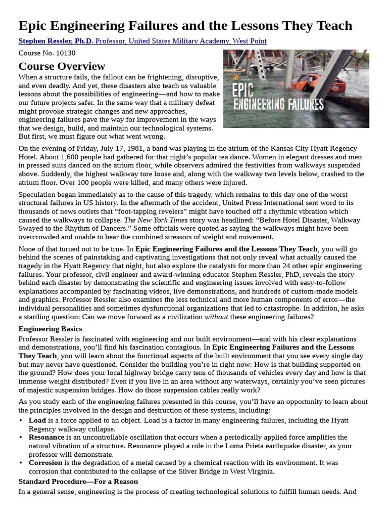Lessons from Epic Engineering Failures PDF Chernobyl Disaster