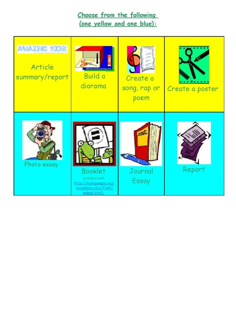 Homework Menu PDF Common Good