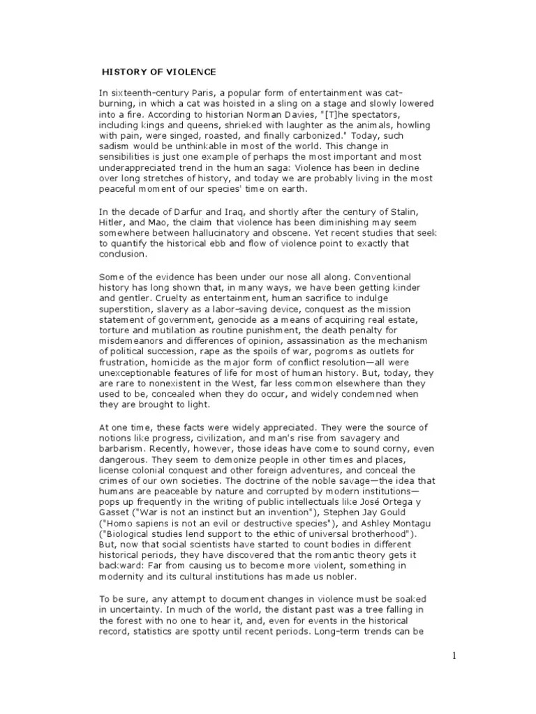 A History of Violence PDF Violence Crime Thriller