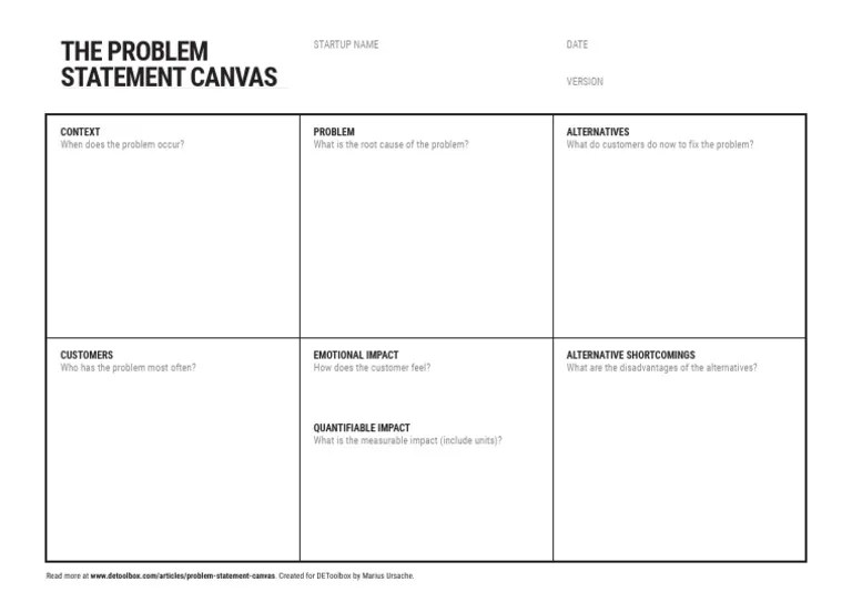 Problem Statement Canvas Overview PDF