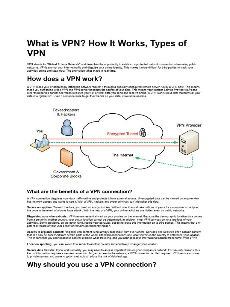 Understanding VPN Benefits & Types PDF Virtual Private Network