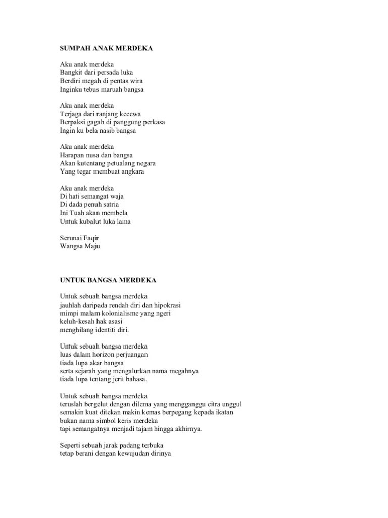Puisi Tentang Hari Kemerdekaan
