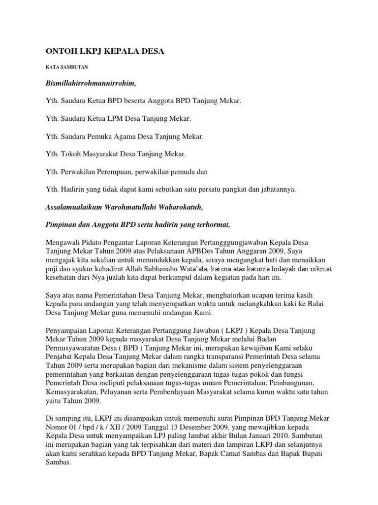 Contoh Contoh Sambutan Bpd Dalam Musdes - tukaffe.com