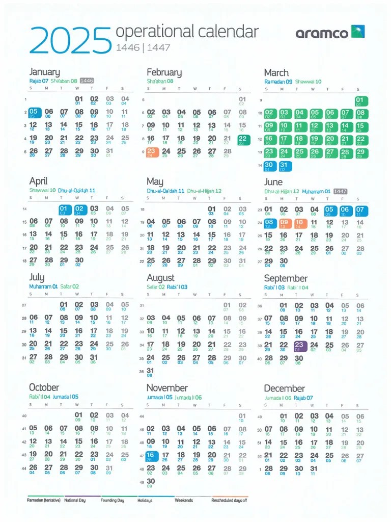 Saudi Arabia 2025 Tradeshows Calendar Saudi Aramco Operational Calendar 2025 PDF
