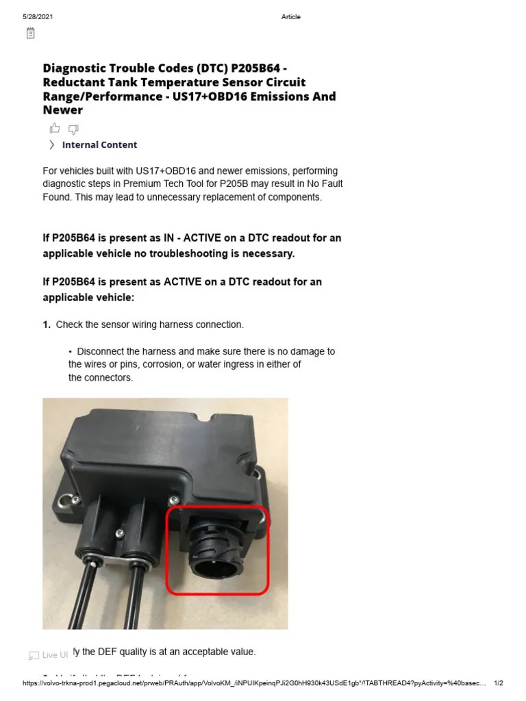 P205b64 Reductant Sensor Diagnostics Pdf