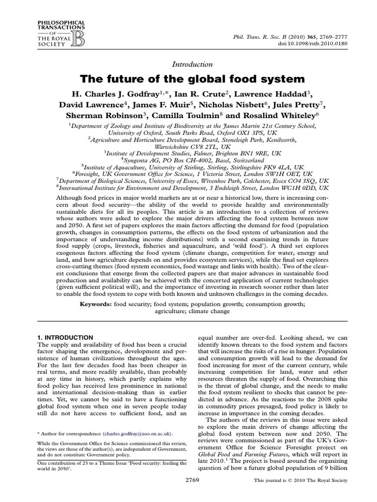 Future Of Global Food Security 2050 Pdf Fishery Aquaculture