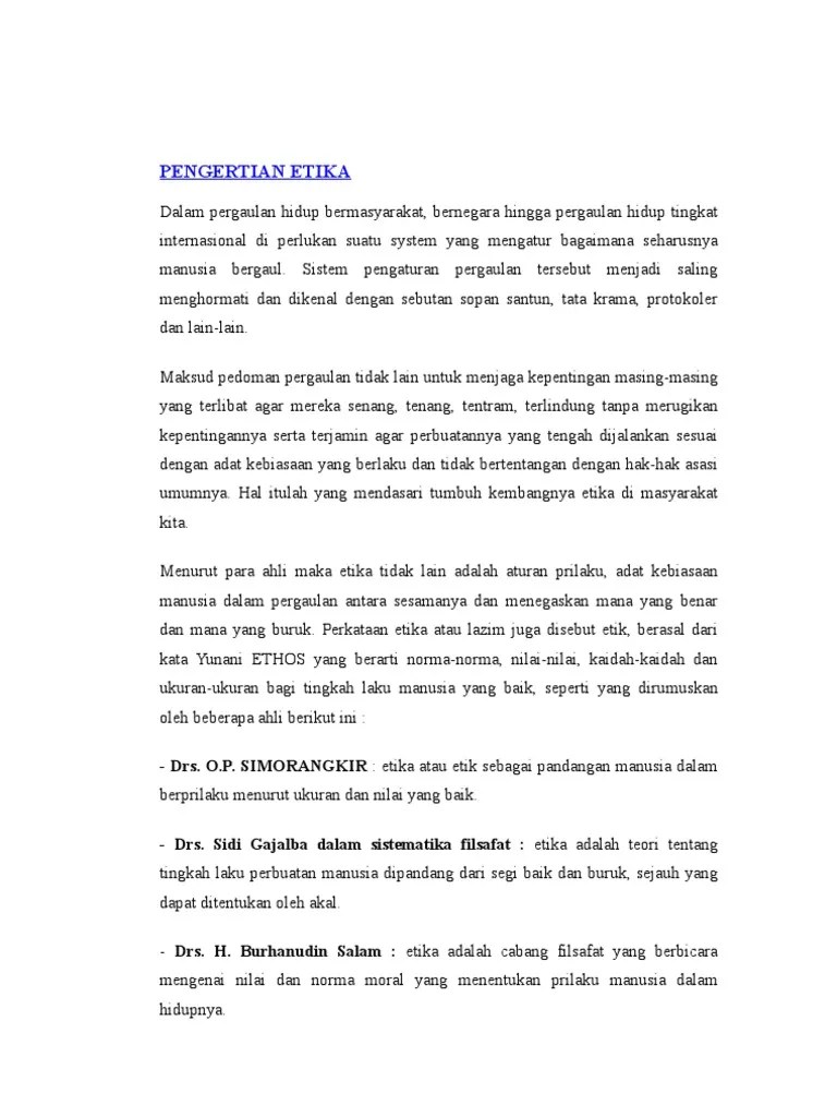 Pengertian Etika | PDF