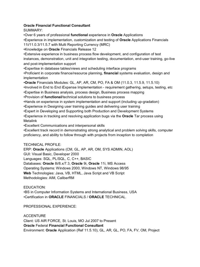 Sap mm consultant resume