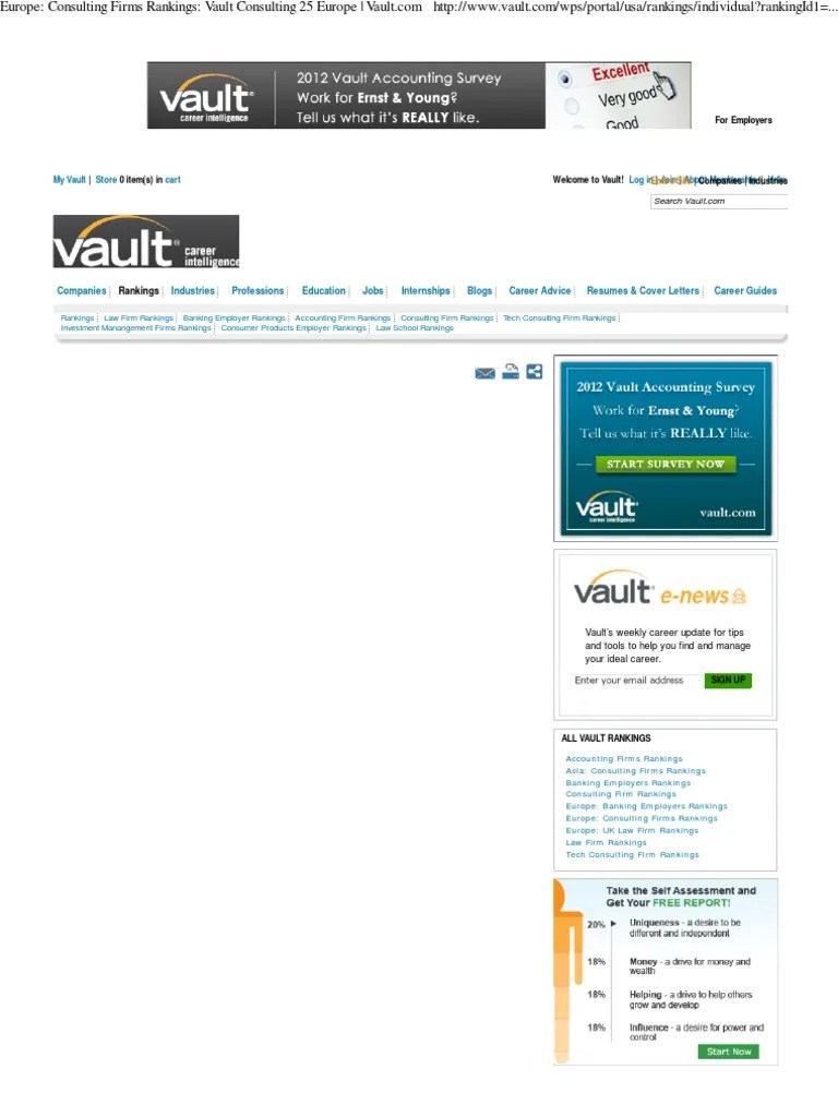 Vault Consulting 25 Europe PDF Law Firm Consultant