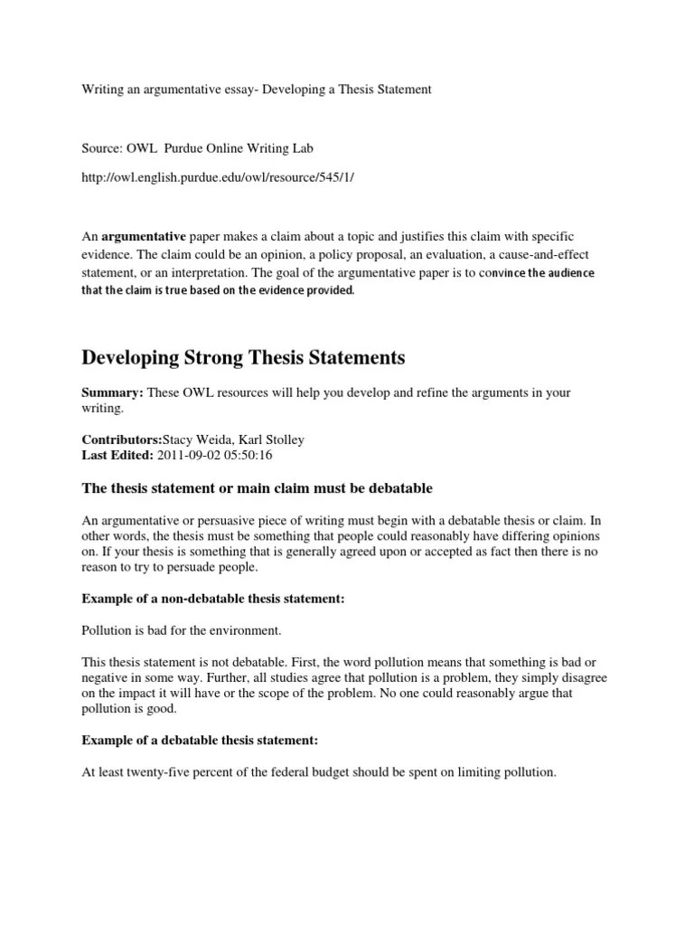 Argumentative Essay and Thesis Statement Argument Recreational Drug Use