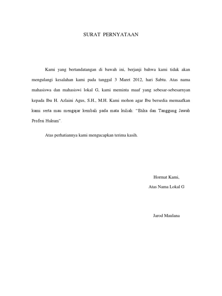 Surat Pernyataan | PDF