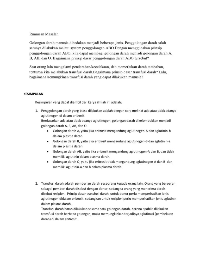 Latar Belakang Laporan Darah | PDF