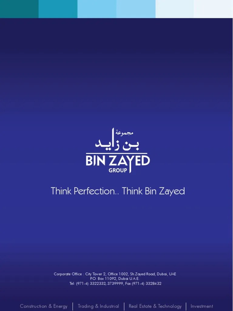 Bin Zayed Group Corporate Profile PDF United Arab Emirates Dubai
