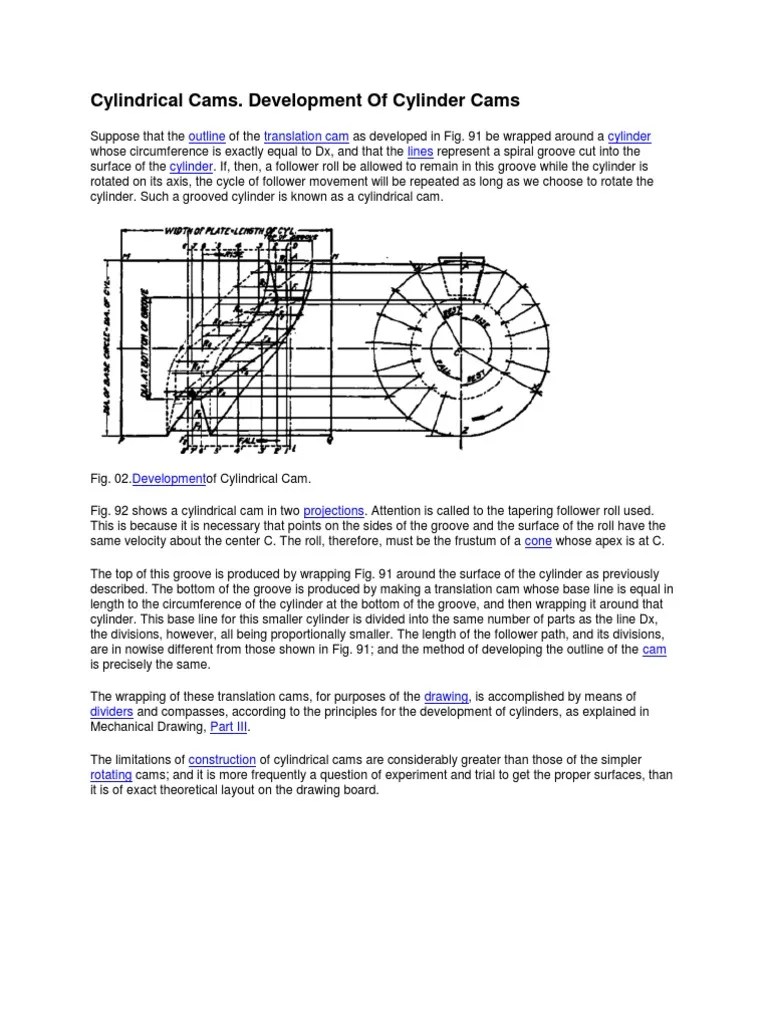 Cylindrical Cams1 Mechanical Engineering Applied And Interdisciplinary Physics